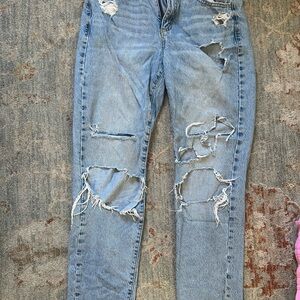 Garage Light Blue Distressed Boyfriend Jeans